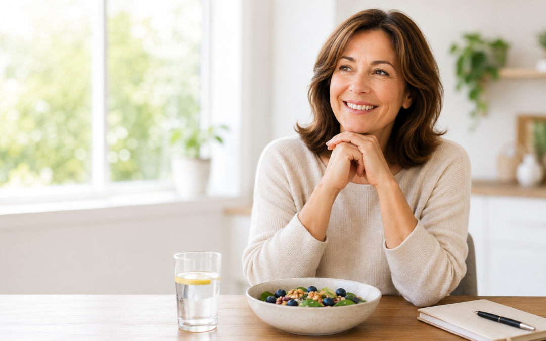 Healthy habits after 40 - woman enjoying a healthy breakfast